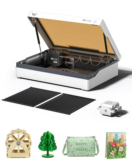 WECREAT Vista 10W Laser Engraver, Diode Desktop Laser Engraving Machine with Smart HD Camera, Air Assist, Laser Engravers for Beginners Wood Cardboard Metal Jewelry Gifts Making WECREAT