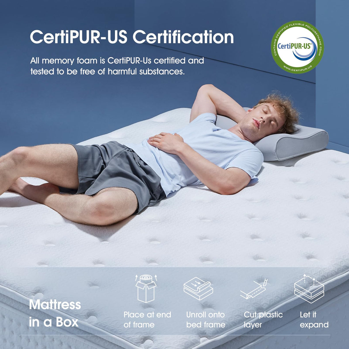 INCEPDREAM 14 Inch Queen Size Luxury Hybrid Mattress with Pillow Top, Latex and Memory Foam, Cooling Tencel Fabric, Dual-Layer Pocket Coils for Pressure Relief and Support, CertiPUR-US Certified INCEPDREAM