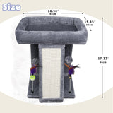 TWDEPART Cat Tree Tower with Cat Scratching Post for Indoor Cats, Activity Centre Climbing Tree with Scratching Board and Playful Toy Balls, Grey TWDEPART