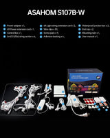 ASAHOM AI Permanent Outdoor Lights S107B, 100FT with 72 RGBCW LED Lights and Dual Output, 30,000 Lighting Effect Combination, IP67 Waterproof for House Halloween Christmas and Daily Decoration, White ASAHOM