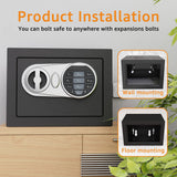 Goldenkey Home Safe for Money, Digital Small Money Safe for Cash and Coin, Kids Safe Bank with Keys&Code, Mini Safe Box for Home, 6.69"D x 9.05"W x 6.69"H, 0.236 Cu.Ft. GOLDENKEY