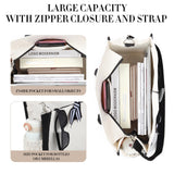 yeload 6 Pieces Canvas Tote Bags with Handles Shoulder Strap - Black and White Blank Sublimation Tote Bags for Women, Bridesmaids, and Daily Use - Bulk Zipper Tote Bags for DIY Crafts and Gifts yeload