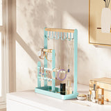ProCase Jewelry Organizer Stand Necklace Holder, 4-Tier Jewelry Tower Rack with Earring Tray, 10 Hooks Necklaces Hanging Small Jewelry Display Storage Tree for Bracelets Earrings Rings Watches -Blue ProCase