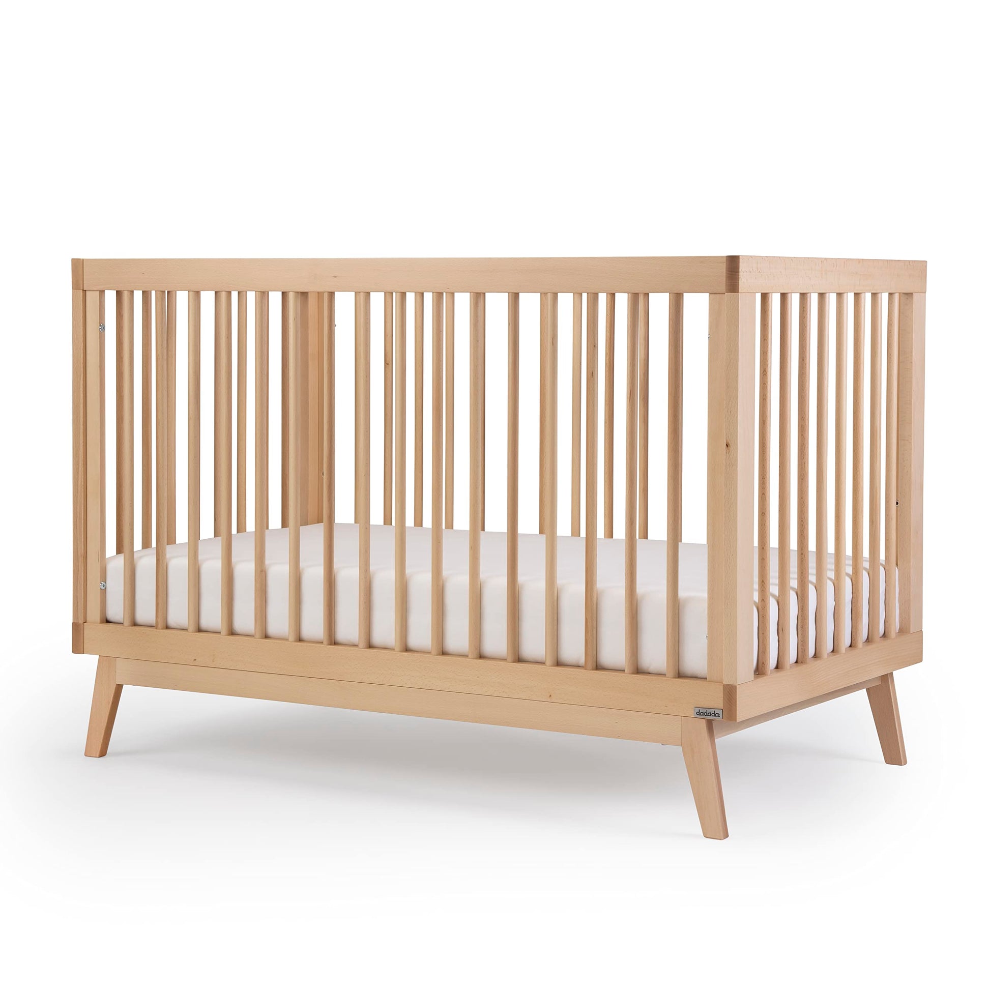 dadada Baby Soho 3-in-1 Convertible Crib – Made in Italy, GREENGUARD Gold, Adjustable Mattress Height, Solid Beechwood – Baby-Safe Finish, Modern - WoodArtSupply