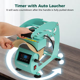 ITEFDTUTNE Hat Heat Press Machine for Caps Inclusive 2pcs Interchangeable Platens (6.7"x3.8", 6.7"x2.5"), Cap Heat Press for Hats Rigid Steel Frame No Stick Digital LCD Timer and Temperature Control ITEFDTUTNE