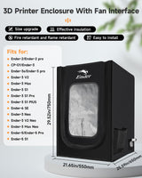 Creality Official 3D Printer Enclosure With Fan Interface Fireproof and Dustproof Constant Temperature Dust Cover 480*600*720mm for Ender 3/Ender 3V2/Ender 3S/S1/S1 Pro/Ender 3Pro/Ender 3 Neo/3 V2 Neo Creality
