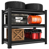 Huhaneon Garage Shelves Heavy Duty - 36''W 1,200Lbs Metal Adjustable Storage Shelving Rack Units for Warehouse Basement Pantry Kitchen 36" W x 16" D x 36" H 3 Tier Black Huhaneon