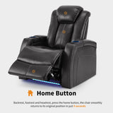 MCombo Power Recliner Chair with Adjustable Headrest for Living Room, Home Theater Seating with Swivel Tray Table, USB Port, LED Light, Armrest Storage HTS422 (Grey) MCombo