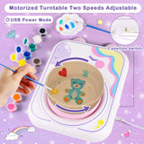 Pottery Wheel for Kids，Art Supplies Arts & Crafts Kit, Crafts Toys for Girls 8-12, Pottery Studio Craft Kit with 4 Pack Air-Dry Clay,Girls Toys Birthday Christmas Gift for Kids Ages 6 7 8 9 10 11 12+ weirtoya