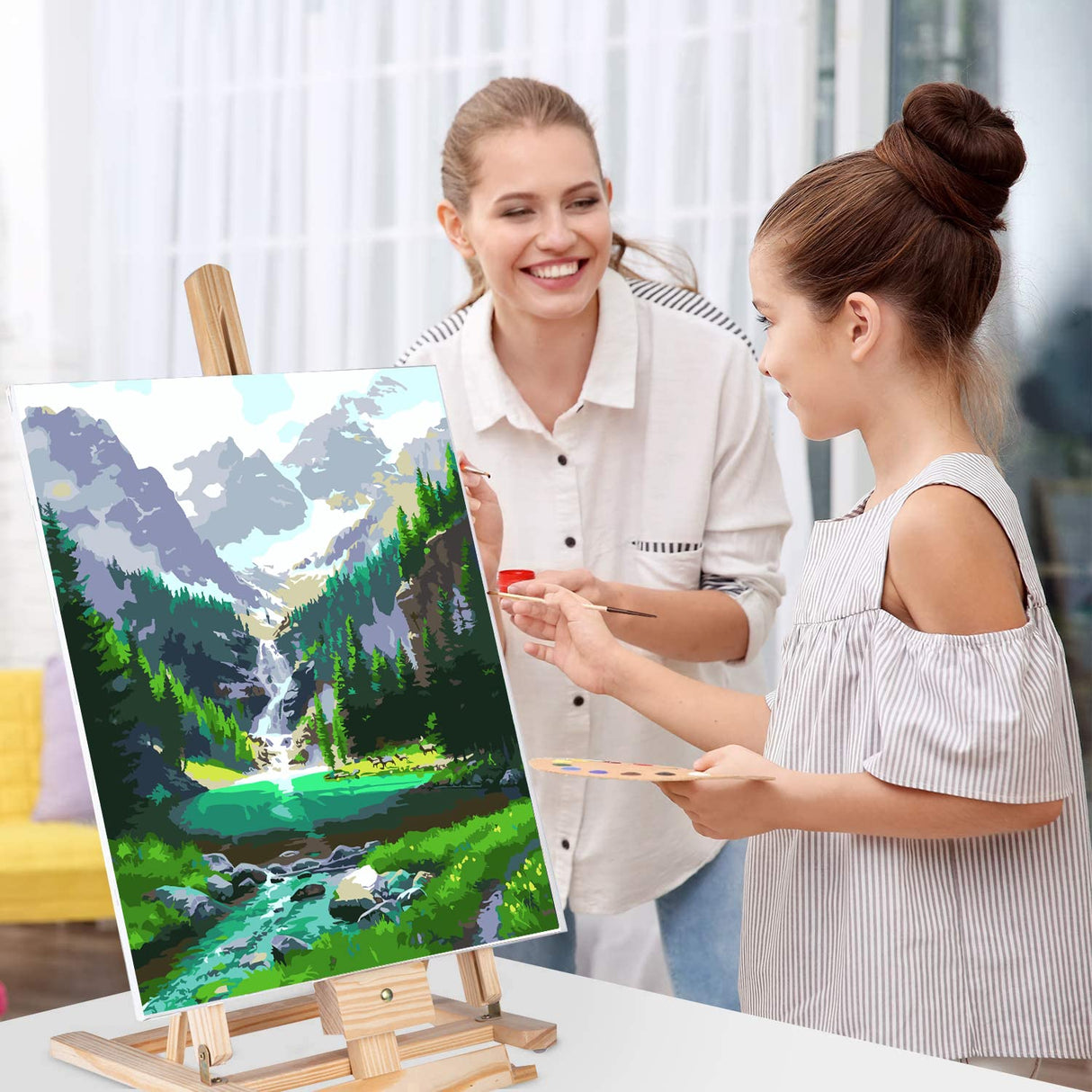 AOSGEDY 6 Pack Paint by Numbers for Adults Kids Beginner, Adult DIY Landscape Oil Painting for Home Wall Decor 12X16 Inch AOSGEDY