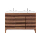 Modway Render 48" Double Sink Bathroom Vanity Cabinet in Walnut White Modway