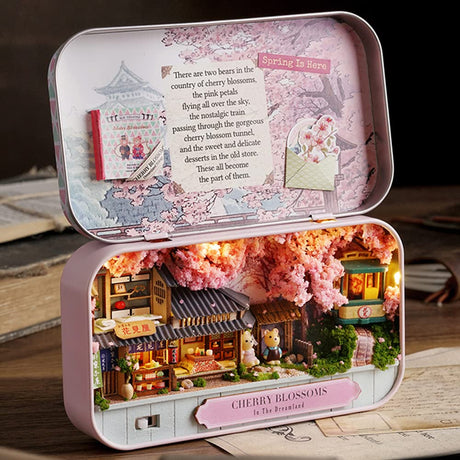 Roroom DIY Miniature and Furniture Dollhouse Kit,Mini 3D Wooden Doll House Craft Model Box Theater Style,with LED,Creative Room Idea for Valentine's Day Birthday Gift (Q7) Roroom