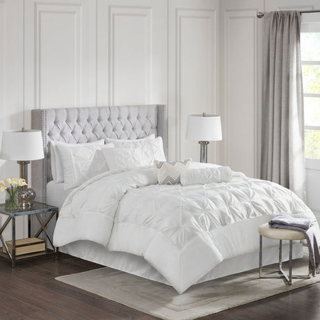 7 Piece Tufted Comforter Set White HouseOfZazla
