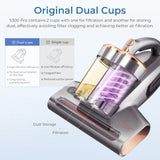 JIGOO Mattress Vacuum Cleaner with UV & Ultrasonic and High Heating,Anti-allergen Powerful Handheld Vacuum for Bed,Sofa JIGOO