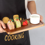 Acacia Wood Platters Small 12"x6" Long Charcuterie Board Rectangle Decorative Tray Wooden Serving Platter for Food Appetizer Cake Plates Kitchen Dish Cheese Boards Rectangular Snack Dessert Trays Ayiaren