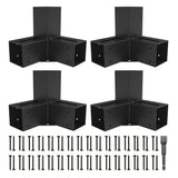 ZEKOO Pergola Brackets Kit 4x4 Gazebo Brackets Heavy Duty Black Powder-Coated 3-Way Right Angle Corner Brackets Pergola kit for Outdoor Pergola Gazebo Patio Garden ZEKOO