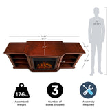 Real Flame Valmont 74" Electric Fireplace TV Stand for TVs up to 70 inches, Entertainment Center with Adjustable Shelves and Storage, TV Stand for Living Room and Bedroom, Remote Control, Timer Real Flame