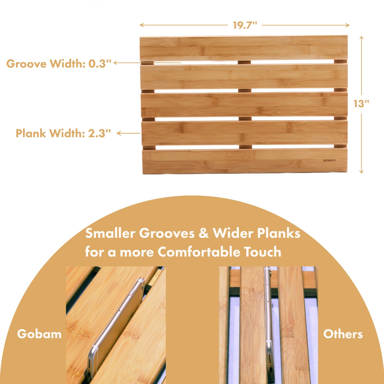 GOBAM Bamboo Bath Mat - Thumbnail 5