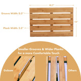 GOBAM Natural Bamboo Bath Mat - Non-Slip Shower & Bathtub Mat, Easy Clean Indoor & Outdoor Floor Mat for Spa, Sauna, Pool - Small 19.7 x 13 inches GOBAM