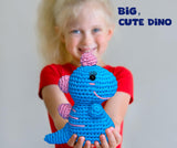 Amigo Rumi Cute Dinosaur Beginners Crochet Kit - Learn How to Crochet Starter Kit - 3+ Hours of Video Tutorials & Crocheting Book - Easy to See Yarn - Amigurumi Stuffed Animal for Kids 12+ & Adults Amigo Rumi
