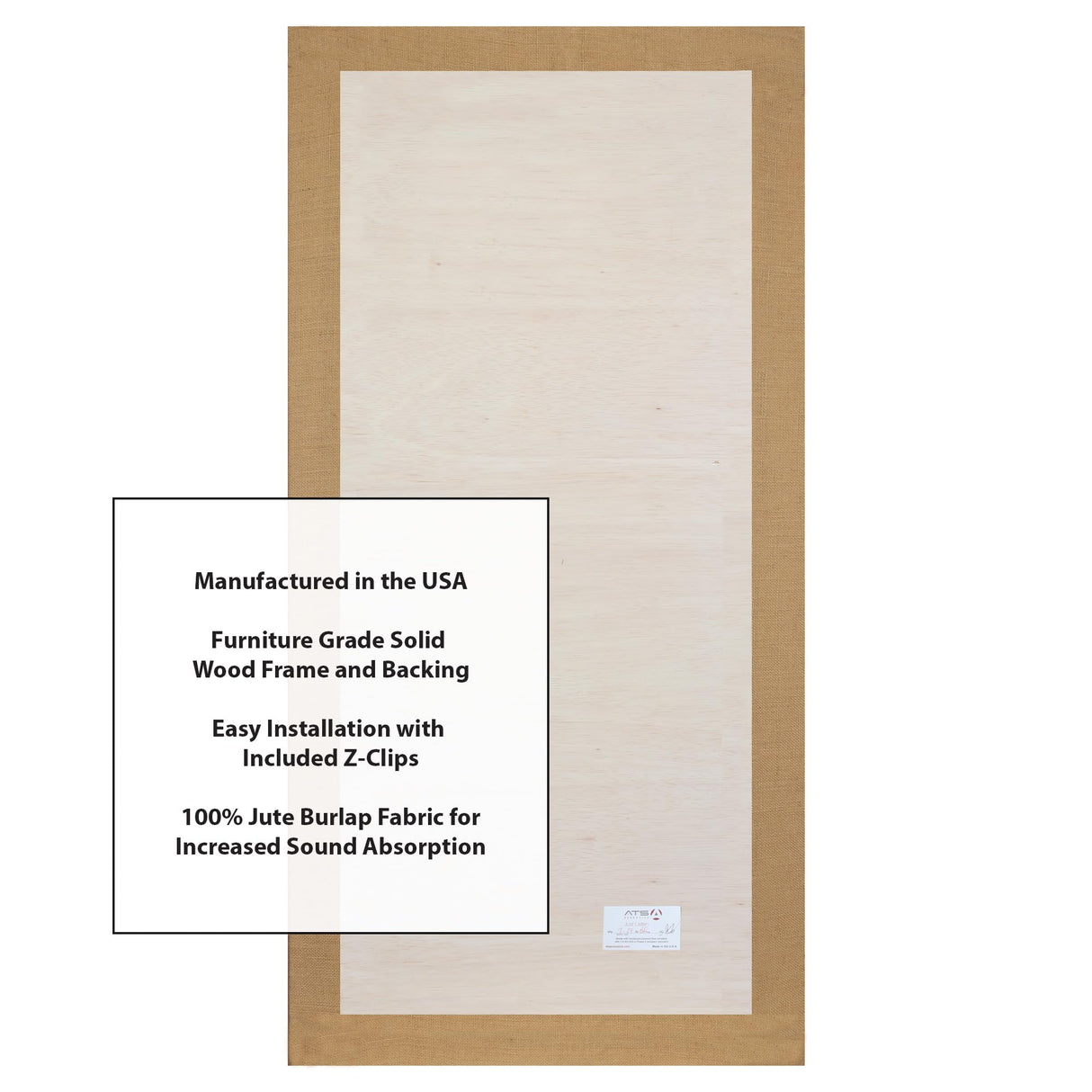 ATS Acoustics Sound Absorbing Noise Dampening Acoustic Panel Wall Treatment 24" x 48" x 4" Beveled Edge (Natural) ATS Acoustics