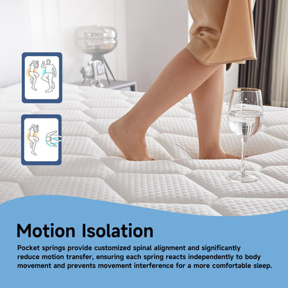 Uapev Full Mattress,10inch Thickness Mattress in A Box,Memory Foam Hybrid Mattress,with Individual Pocket Spring for Motion Isolation & Silent Sleep,Pressure Relief,Plush Texture.