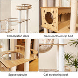 Yinanroa 73-Inch Cat Tower for Multiple Cats, Cat Tower for Large Cats, Slim, Stable, Freestanding, Popular,Prevents Cats from Falling, Space Saving, Wooden Cat Tower 20lb (8782) Yinanroa