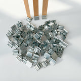 150 PCS Wick Clip for Candle Making Wood Wick Holder Base Universal Wood Wick Clips Wooden Wicks Bases Metal Candle Wick Holders (Square) Phinicco