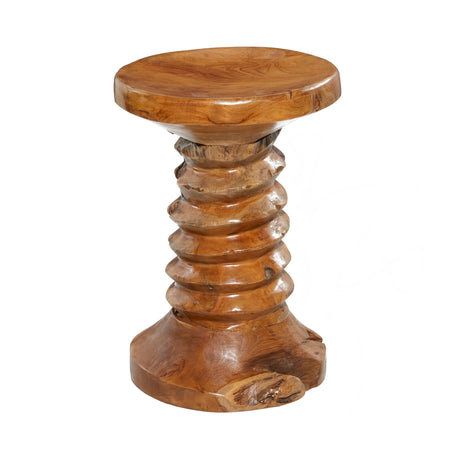 Deco 79 Rustic Teak Wood Stool Accent, Side Table 13" x 13" x 19", Brown Deco 79