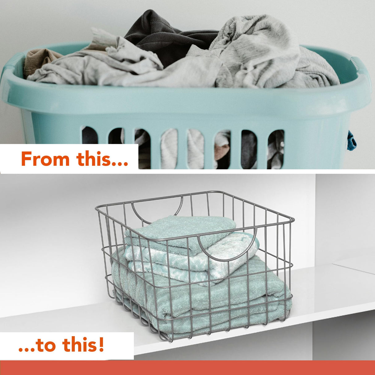 Spectrum Utility Wire Baskets for Organizing - Sturdy Steel Metal Basket Storage Organizer Bin with Handle - Open Wire Storage Baskets for Kitchen Pantry, Cabinets, Closet & Garage Shelves Spectrum Diversified