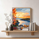 Artbrush Tower Acadia National Park Paint by Number, Acadia Paint by Numbers Kit for Adults, Maine DIY Painting Set, Mountain Lake Sunset Acrylic Paintings, Home Wall Decor(16x20inch, No Frame) Artbrush Tower