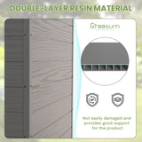 Greesum 6x4FT Plastic Outdoor Storage Shed with Floor, Resin Sheds with Lockable Double Door, Window & Vents, All-Weather Tool Sheds for Garden, Backyard, Patio, Dark Gray Greesum