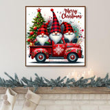 JXDXDJ Christmas Diamond Art Kits for Adults,Gnome Full Round Drill 5D Diamond Painting Kits for Beginner,Red Truck DIY Diamond Dots Paintings Picture,Gem Art for Adults Crafts,Home Decor 13.8x13.8 In JXDXDJ