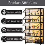 5-Tier Display Cabinet with Acrylic Doors, 67.5" Transparent Curio Display Case for Figures, Collectibles Toy Organizers Rack & Display Shelf, Kids Bookcase for Home, Office, Playroom, Living Room IHGSSKD