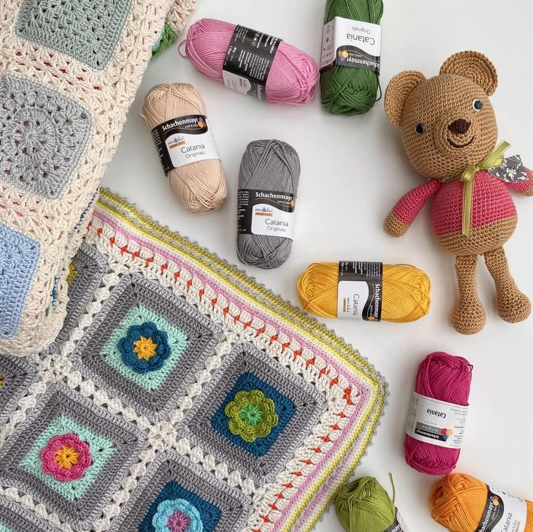 [ Set of 2 Skeins ] SMC Catania Originals 100% Mercerized Cotton Yarn, Total 3.52 Oz. Each 1.76 Oz (50g) / 136 Yrds (125 m) Amigurumi Yarn Fine-Sport 2 (130 Cream) Generic