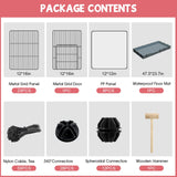 VISCOO 32 Panels Small Animal Playpen,Pet Playpen with Waterproof Mat,C&C Cage for Guinea Pigs, Play Pen for Rabbit and Chicken,Bunny Pen VISCOO