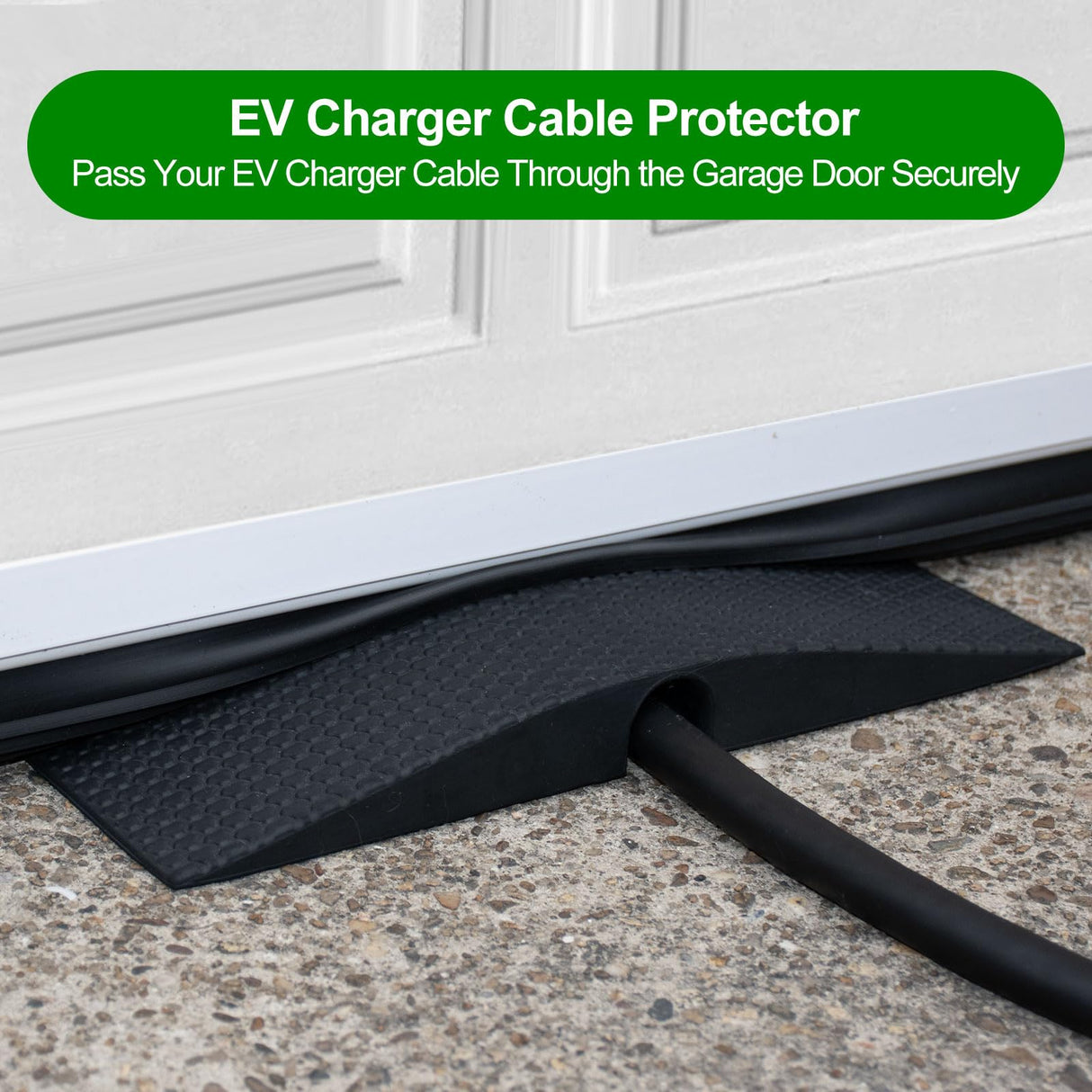 LZSTEC EV Charger Cable Protector Garage Door Pass Through, Design to Minimize Gaps, Soft Rubber, Heavy Duty, for All Tesla (Model 3/Y/X/S) and J1772 Mobile Chargers and Wall Connectors LZSTEC
