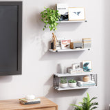 Fixwal 3+1 Tier Bathroom Floating Shelves Over Toilet, 15.8in Farmhouse Rustic Wood Shelves, Wall Decor for Bathroom, Living Room,Bedroom and Kitchen (White) Fixwal