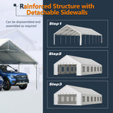 20x40ft Outdoor Heavy Duty Party Tent, Carport Wedding Event Shelter, Large Commercial Canopy with Removable Sidewalls, BBQ Wedding Tents with Storage Bags for Patio Garden Hohuqeri