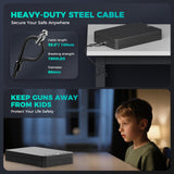 Miisekmy Gun Safe for Handgun Biometric Gun Safe for 2 Pistols, Quick Access Handgun with Fingerprint PIN or Key Lock Rechargable Handgun Safe, for Home Car Travel Nightstand Bedside or Drawer ﻿ Miisekmy