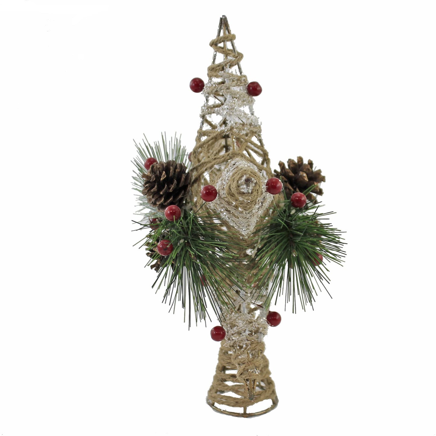 Kurt Adler 11-Inch Natural Star with Pinecones Treetop