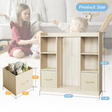 EXPERLAM Toy Storage Organizer with Stuffed Animal Storage, Wooden Toy Organizer & Stuffed Animal Zoo, 6 Cubes Shelf with Removable Drawers, 4 -in-1 Book Shelf for Kids Room, Playroom, Nursery EXPERLAM
