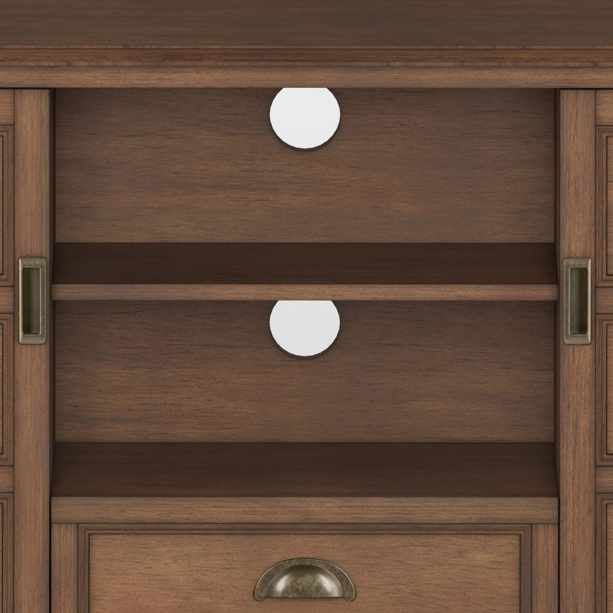 SIMPLIHOME Burlington SOLID WOOD 54 Inch Wide Transitional TV Media Stand in Rustic Natural Aged Brown for TVs up to 60 Inch, For the Living Room and Entertainment Center SIMPLIHOME