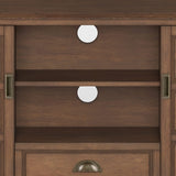 SIMPLIHOME Burlington SOLID WOOD 54 Inch Wide Transitional TV Media Stand in Rustic Natural Aged Brown for TVs up to 60 Inch, For the Living Room and Entertainment Center SIMPLIHOME