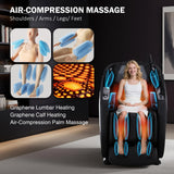 4D Full Body Zero Gravity Massage Chair with 55'' SL-Track & Body Scan - Shiatsu Massage Recliner with Heating & 40 Airbags - Voice Control, Foot Rollers, 15 Auto Modes & 9 Techniques (Black) RlxwizRevi