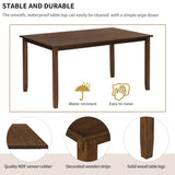 Harper & Bright Designs 6 Pieces Dining Table Set, Wooden Rectangle Table and 4 Chairs with Bench with Cushion, Kitchen Table Chairs Set for 6 Persons, Dining Room Set - Natural Cherry Harper & Bright Designs