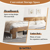 SAMTRA Wooden Bed Frame King Size with Headboard, Farmhouse Platform Bedframe with Wood Slat Support, Sturdy Framework Bed Frame, Easy Assembly (Rustic Brown) SAMTRA