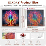 DIADAY 5D Chakra Mandala Diamond Painting Kit for Adults, Full Drill Round Chakra Diamond Art Kits for Beginners, DIY Mandala Diamond Dot Art Craft, Home Wall Decor Gift, 12x12 Inches DIADAY