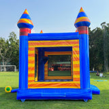 Commercial Grade Bounce House Big Inflatable for Kids and Adults with Blower&Basketball Hoop for Outdoor Indoor, Bouncer Jumper, Birthday Party, Rental Grade (Blue + Yellow, 13ftx13ftx14ft) INFLATABLEGAGA