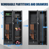 KAER 15-20 Gun Safes for Home Rifle and Pistols,Gun Safe,Rifle Safe,Large Gun Safes for Home and Shotgun,Rifle Gun Safe with Digital Keypad,Drawer,Removable Shelf (Unassembled) KAER